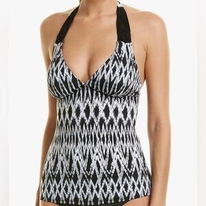 NWT - Profile by Gottex Women's Halter V-Neck Tankini Swimsuit Top - Size 6